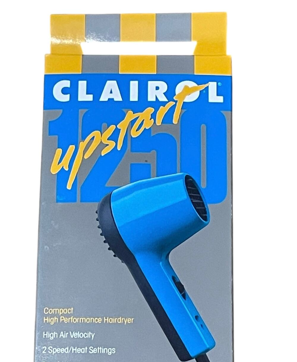 Vintage Clairol Upstart 1250 Blue & Black Collectible Travel Vanity Item NEW